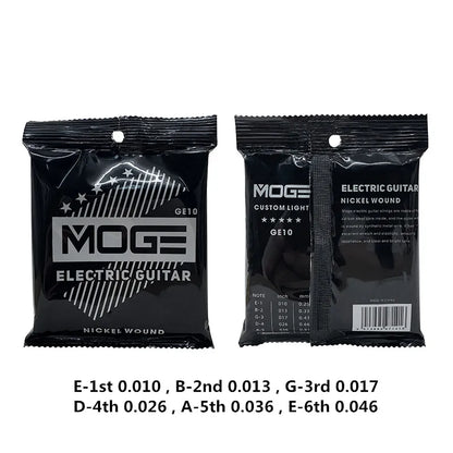MOGE Hexagonal Carbon Steel Electric Guitar Strings Nickel Alloy Super Light Tension Accessories Beauty World Shop