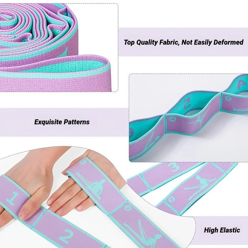 Adult Latin Training Elastic Resistance Band Yoga Auxiliary Stretching Belt Bands Beginner Pilates Dance Loop Fitness Tension Beauty World Shop