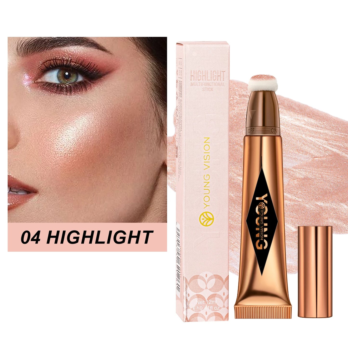 Multifunctional Liquid Blush Face Contour Highlight Eye Shadow Stick durable waterproof silky all-in-one creamy texture Beauty World Shop