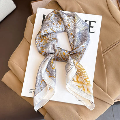 2025 New Fashion Luxury Printed Square Shawl Women 70x70cm Pashmina Silk Scarf Neck Headband Bandana Beauty World Shop