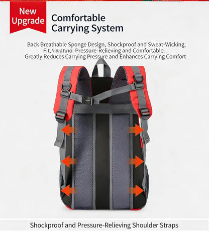Homefish 40L Waterproof Hiking Backpack Large Capacity Breathable Rucksack Unisex Outdoor Camping Travel Climbing Sports Bag Beauty World Shop
