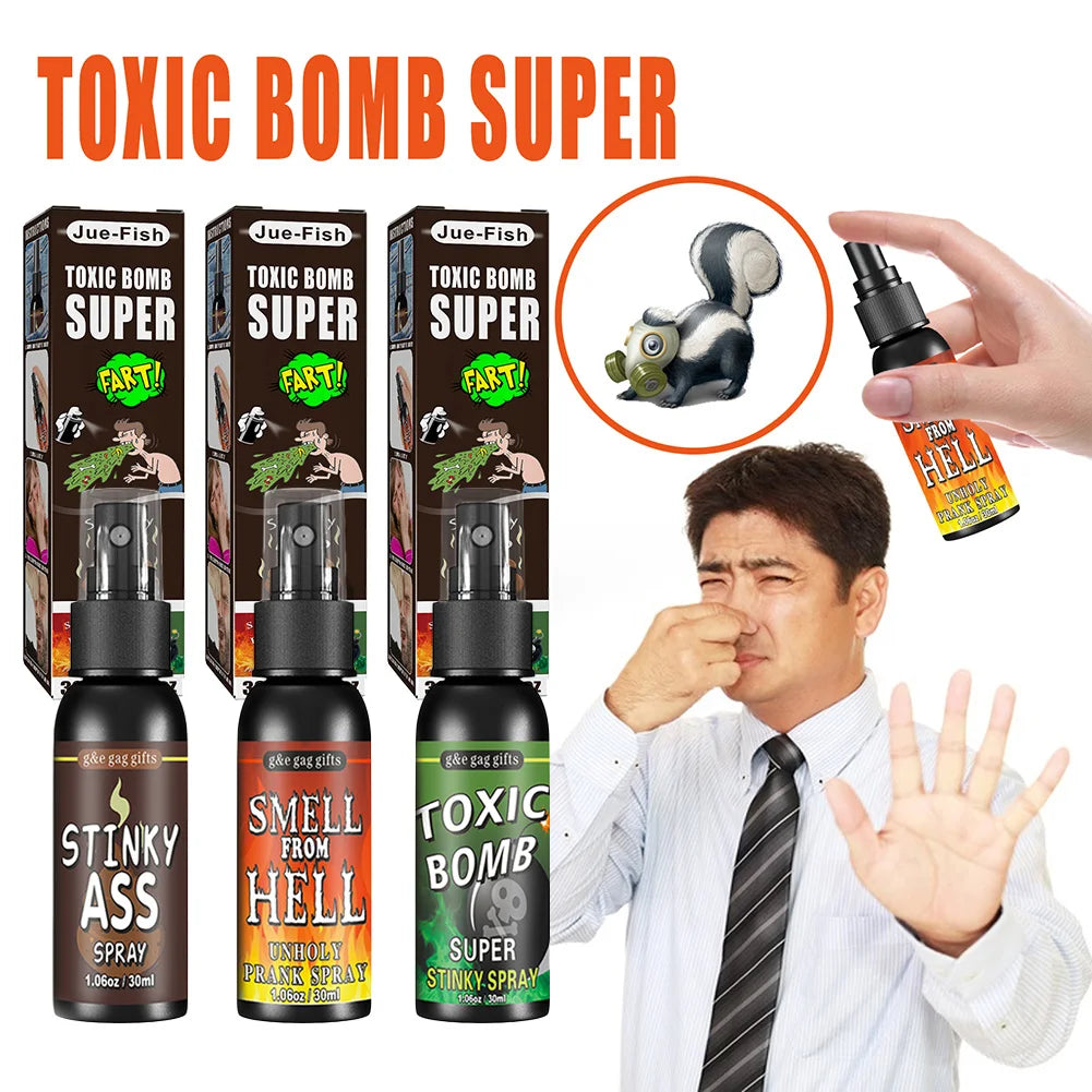 30ml Fart Gag Spray Prank Joke Plastic Spray Can Stink for Adults Kids Terrible Stinky Fart Spray Non Toxic Halloween Funny Toys Beauty World Shop