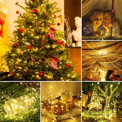 USB Led Fairy Lights Copper Wire String 20M 200LED Holiday Outdoor Lamp Garland For Christmas Tree Wedding Party Decoration Beauty World Shop