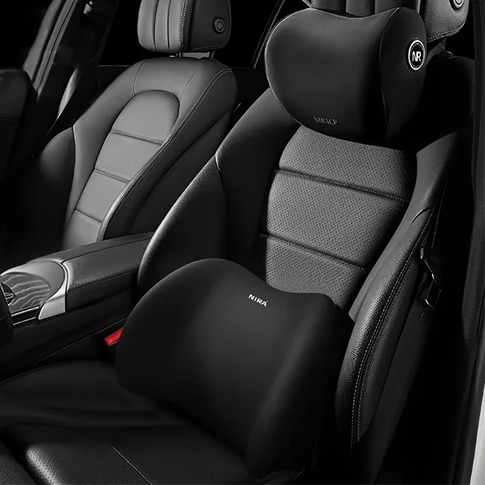 Ergonomic memory foam car seat cushion - suitable for all seasons comfort car headrest - lumbar cushion or headrest or set Beauty World Shop