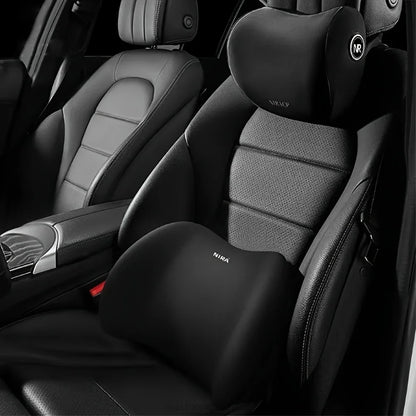 Ergonomic memory foam car seat cushion - suitable for all seasons comfort car headrest - lumbar cushion or headrest or set Beauty World Shop