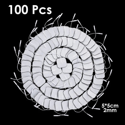 100P/50P 5x5cm Muscle Stimulator Electrode Pads Non-woven Fabric Self Adhesive Replacement Pads for Tens Digital Massage Machine Beauty World Shop