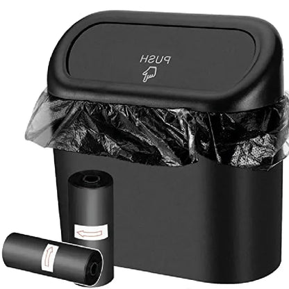 Car Trash Can (with Lid) Contains 60 (300) Garbage Bags, Small Car Trash Can, Leak-proof Mini Car Accessories Beauty World Shop