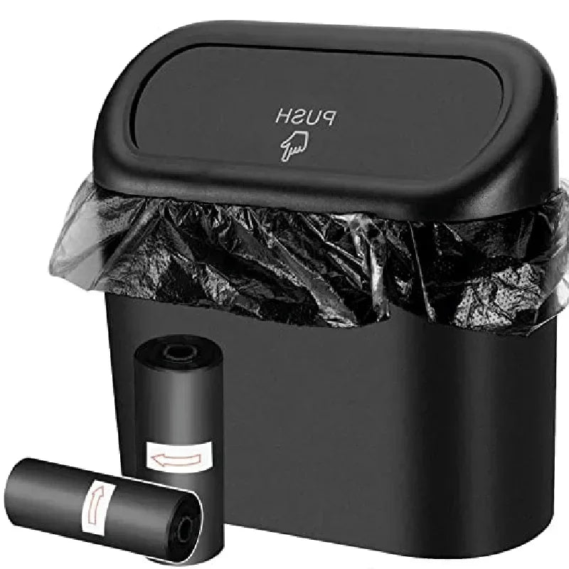 Car Trash Can (with Lid) Contains 60 (300) Garbage Bags, Small Car Trash Can, Leak-proof Mini Car Accessories Beauty World Shop