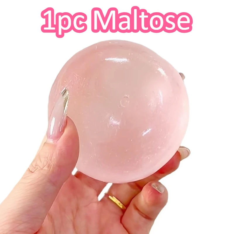 Blue Maltose Squishy Toy Cute Mochi Anti Stress Fidget Toy Soft Simulated Bule Transparent Ball Quick-rebound Decompression Toy Beauty World Shop