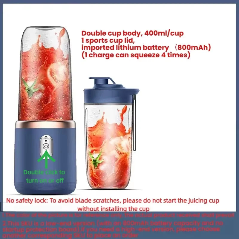 Portable Blender Bottle Electric 6 Blades Multifunction Juice Blender Fresh Juice Smoothie Blender Ice CrushCup Food Processor Beauty World Shop