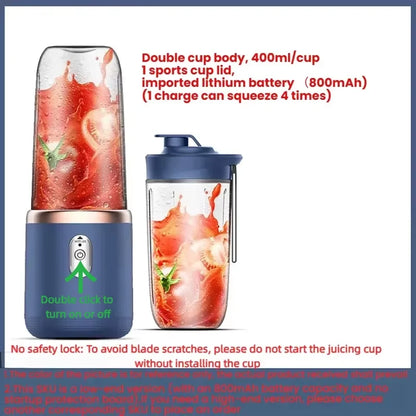 Portable Blender Bottle Electric 6 Blades Multifunction Juice Blender Fresh Juice Smoothie Blender Ice CrushCup Food Processor Beauty World Shop