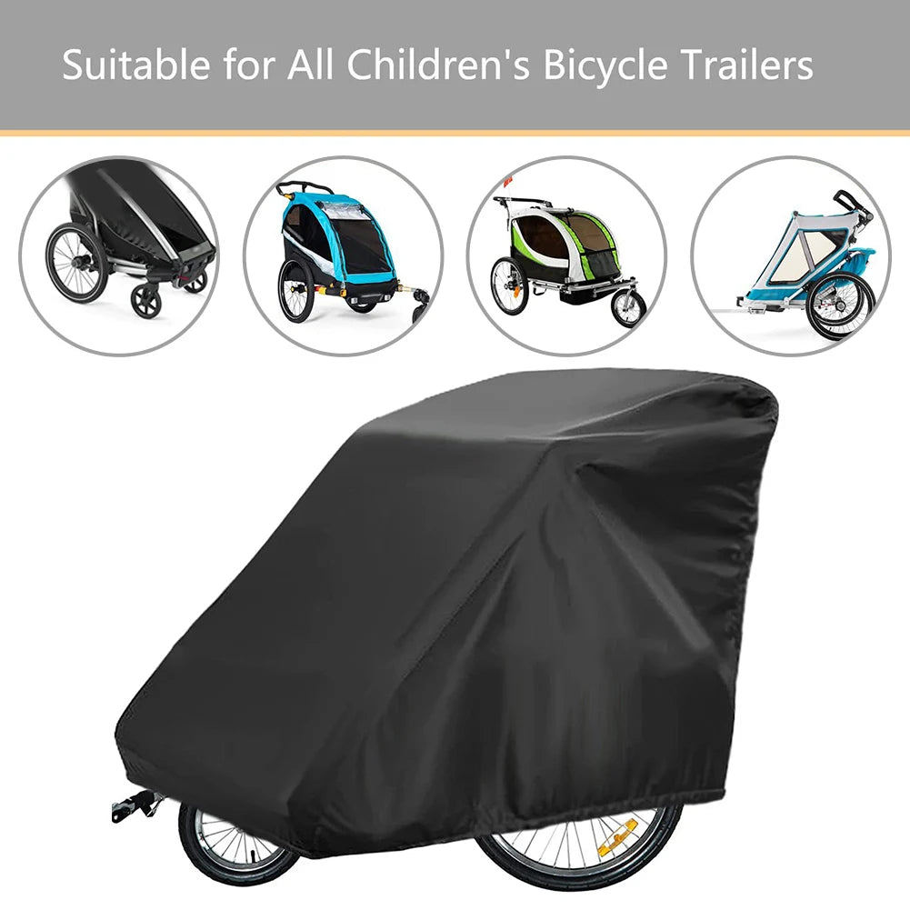 New 84*140*99cm Bicycle Protective Cover Storage Cover For Chariot Child Single Double Bike Trailer PU Coating Waterproof Covers Beauty World Shop