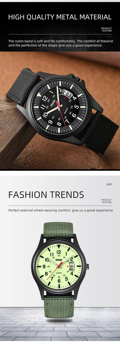 Reloj Hombre 2023 Fashion Mens Nylon Watches Luxury Men Army Military Quartz Watch Calendar Date Wristwatch Relogio Masculino Beauty World Shop