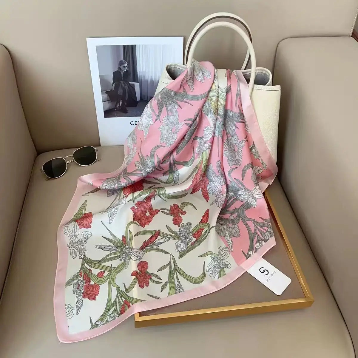 Silky 68x68cm Square Scarf – Stylish & Soft, Multipurpose Head Cover & Elegant Neck Wrap Stylish Print, Silky Soft & Versatile Beauty World Shop