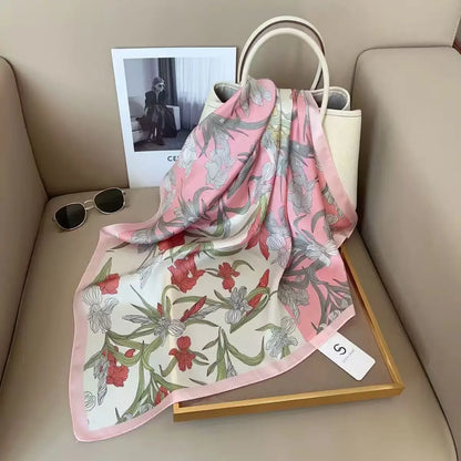 Silky 68x68cm Square Scarf – Stylish & Soft, Multipurpose Head Cover & Elegant Neck Wrap Stylish Print, Silky Soft & Versatile Beauty World Shop