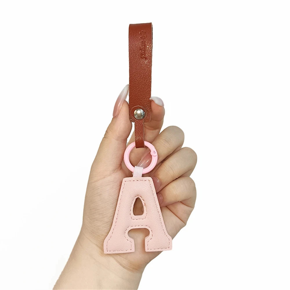 Creative PU Leather 26 Letter Keychains Fashion Alphabet Keyrings Handbag Ornaments Pendant Car Key Holder Accessories Gifts Beauty World Shop