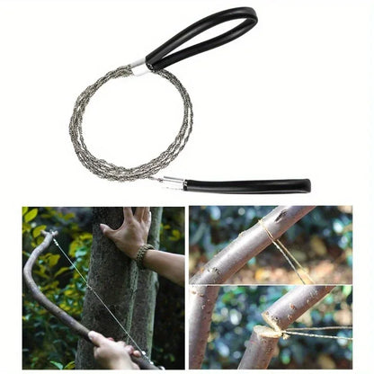 1PC portable stainless steel wire saw with finger handle, Pocket Manual chain saw for outdoor camping hiking survival Beauty World Shop