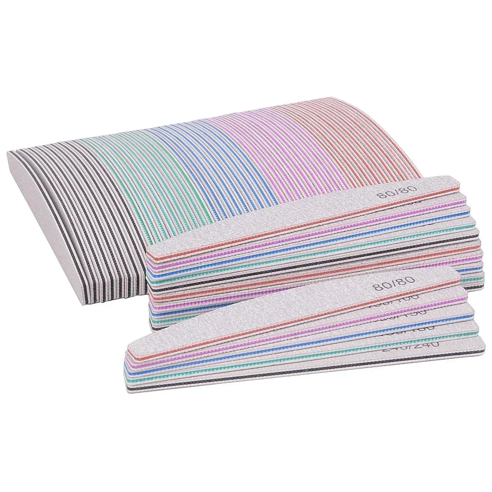 5/10Pcs Professional Nail File 150/180 Sandpaper Strong Thick Nail Files Sanding Half Moon Lime nail accessories and Tools Beauty World Shop