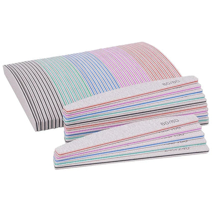 5/10Pcs Professional Nail File 150/180 Sandpaper Strong Thick Nail Files Sanding Half Moon Lime nail accessories and Tools Beauty World Shop