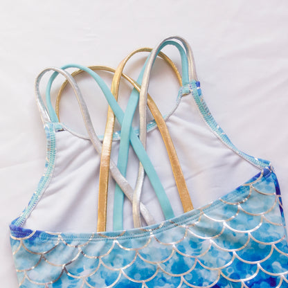 Fishscale Bandage Girls Kids Swimsuit 2026 Shell Shape Embroidery Children Girls One Piece Swimwear Beach Wear Monokini Beauty World Shop