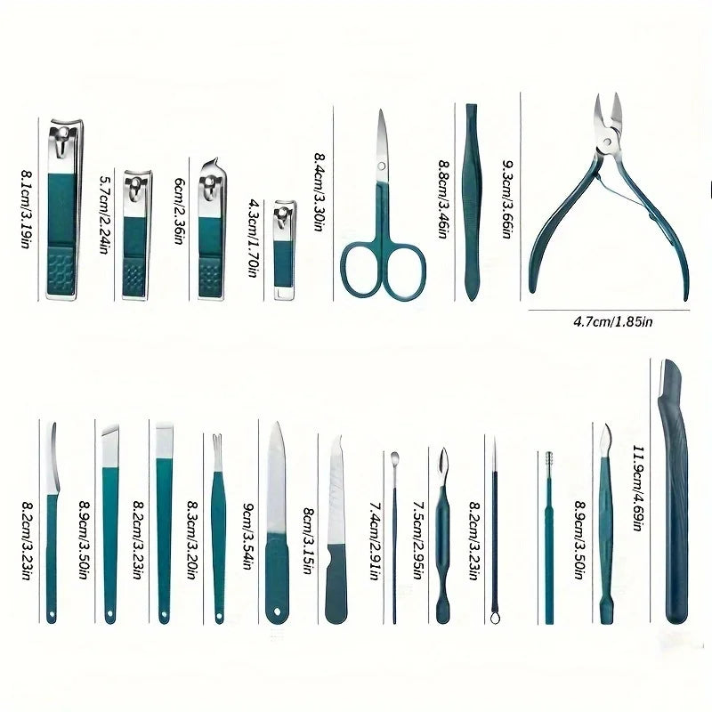 Professional 7/10/12/18 Piece Nail Care Kit Stainless Steel Manicure & Pedicure Set Nail Clipper Set with Travel Case Beauty World Shop
