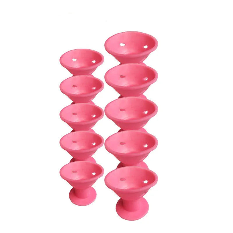 Heatless Hair Curlers Set: 10 Pieces Including Large and Small Soft Overnight Rollers for Women and Kids Lazy Curling Rods Beauty World Shop