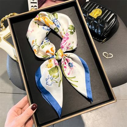 70cm Silk Feeling Square Scarf Women Satin Bandana Print Scarves Head Band Fashion Lady Hair Shawl Wrap Female Neckerchief Hijab Beauty World Shop