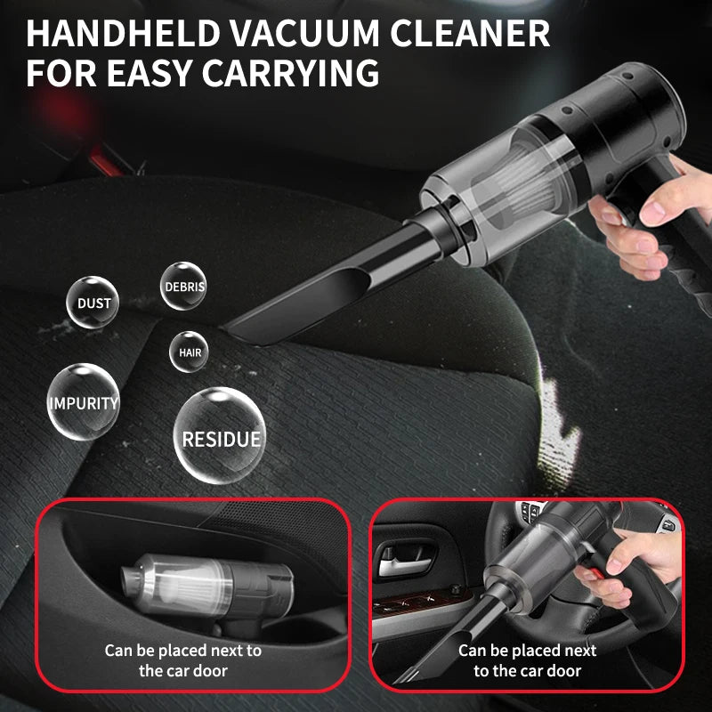 Handheld Car Vacuum Cleaner, 15000PA Portable Cordless, Dual use of blowing and suctionMulti-Nozzles, for Car, Home, Pet, Office Beauty World Shop