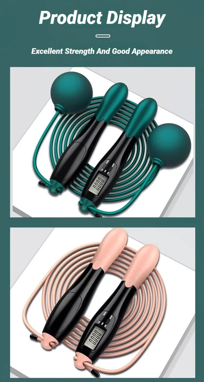 Counting Jump Rope Steel Skipping Exercise Adjustable Fitness Gym Training Home Equipment Sports Adult Student Exam Beauty World Shop