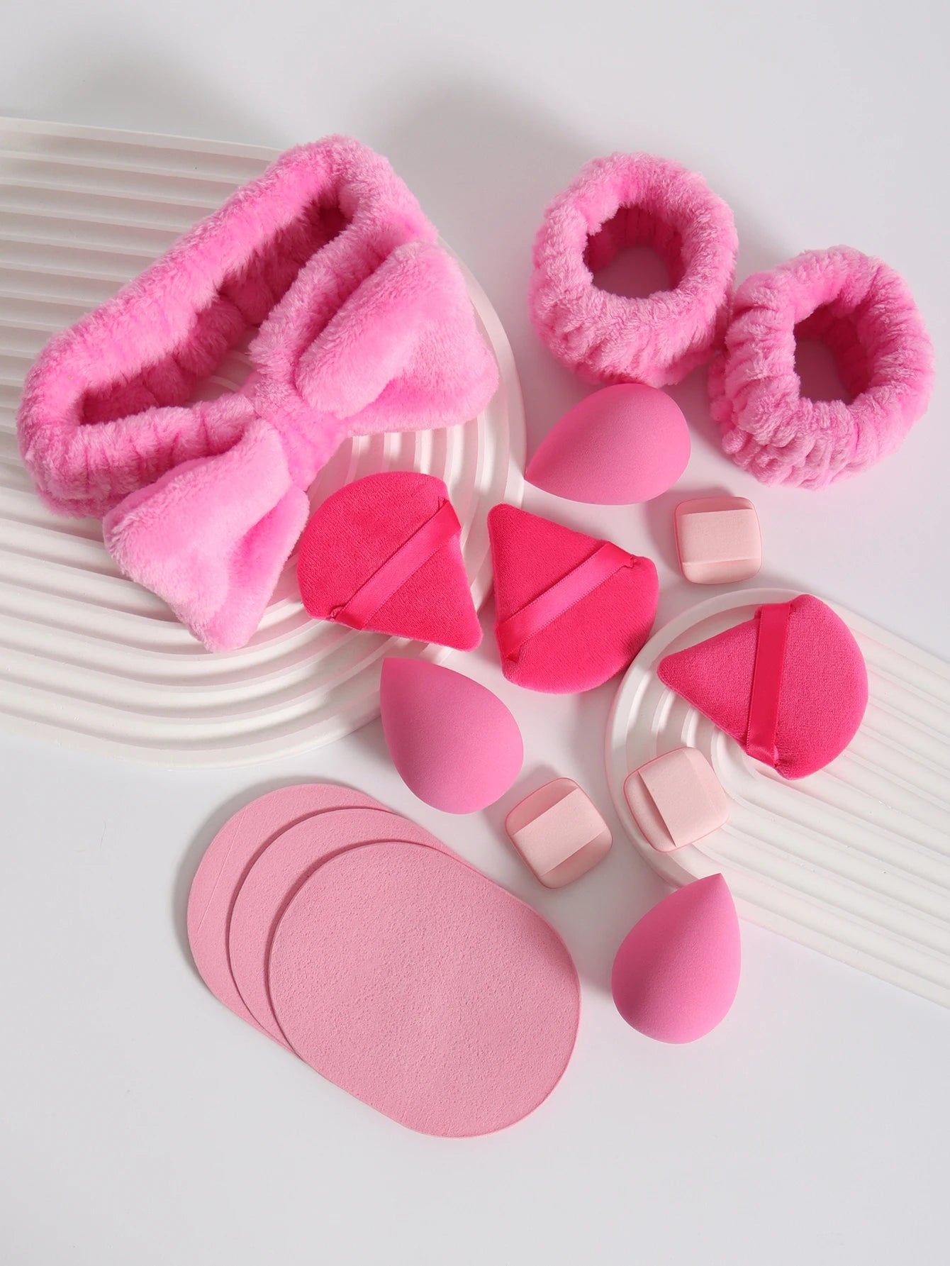 15 件套 Cosmetic Puff Makeup Sponge Blender Beauty Egg Foundation Sponges Puff Wash Face Headband Wristband Make up Accessories Beauty World Shop