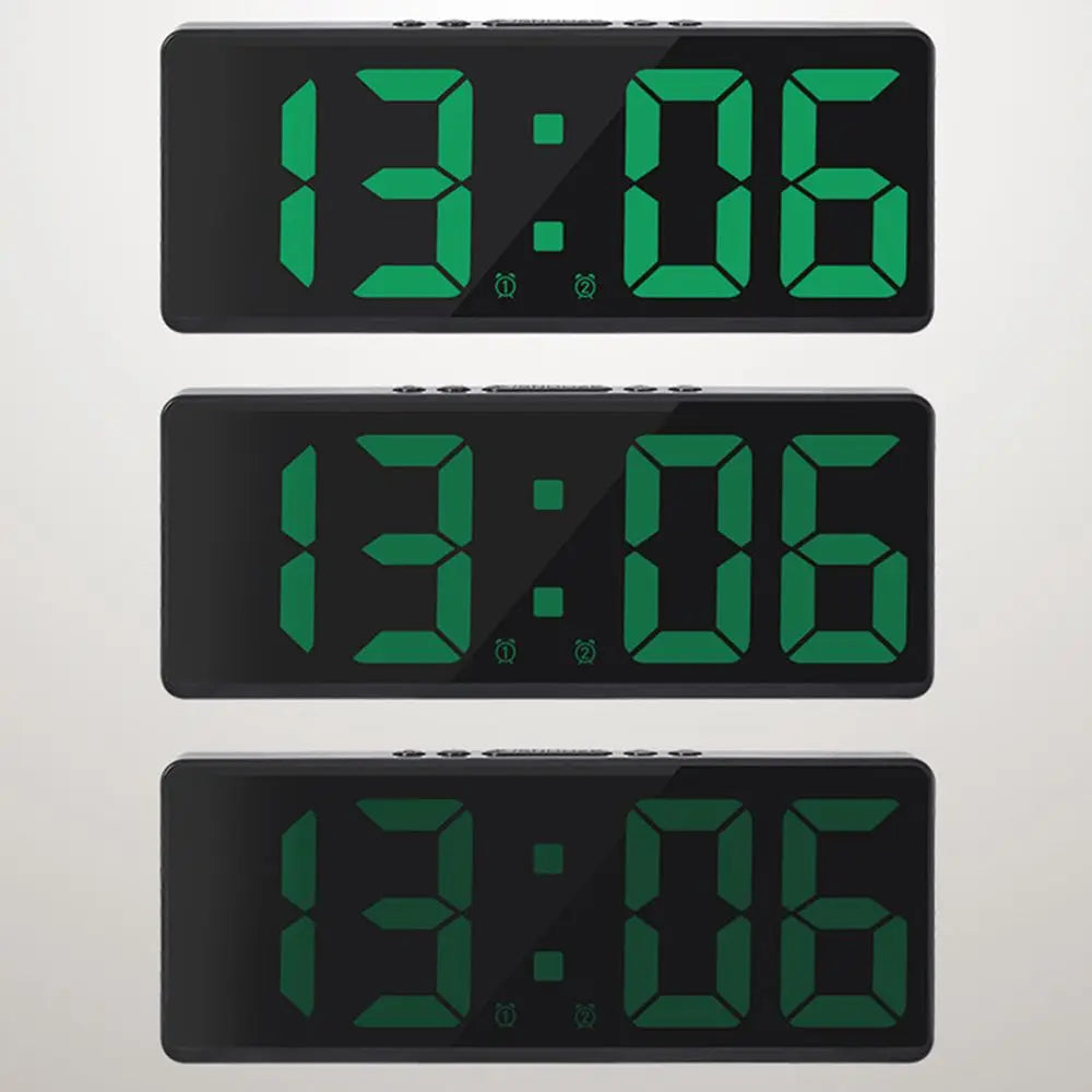 Creative Number Clock Color Nightlight Temperature Calendar Alarm Clock LED Large Number Electronic Clock Backlight Home Decor Beauty World Shop