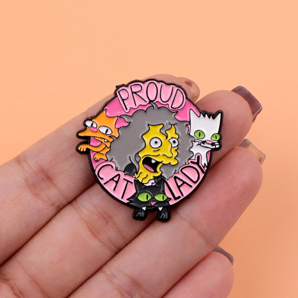 Cat Lady Enamel Pin Badges on Backpack Women's Brooches Hat Collar Lapel Pins Cartoon Jewelry Cosplay Accessories Toys Gifts Beauty World Shop