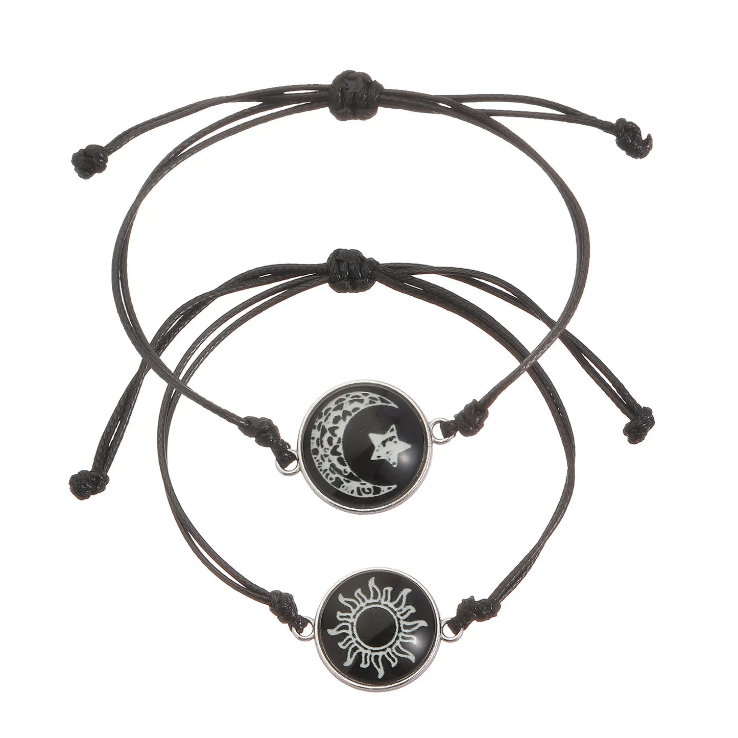 Romantic Luminous Sun Moon Couple Bracelets for Women Men Handmade Braided Rope Matching Bracelet Valentine's Day Jewelry Gifts Beauty World Shop