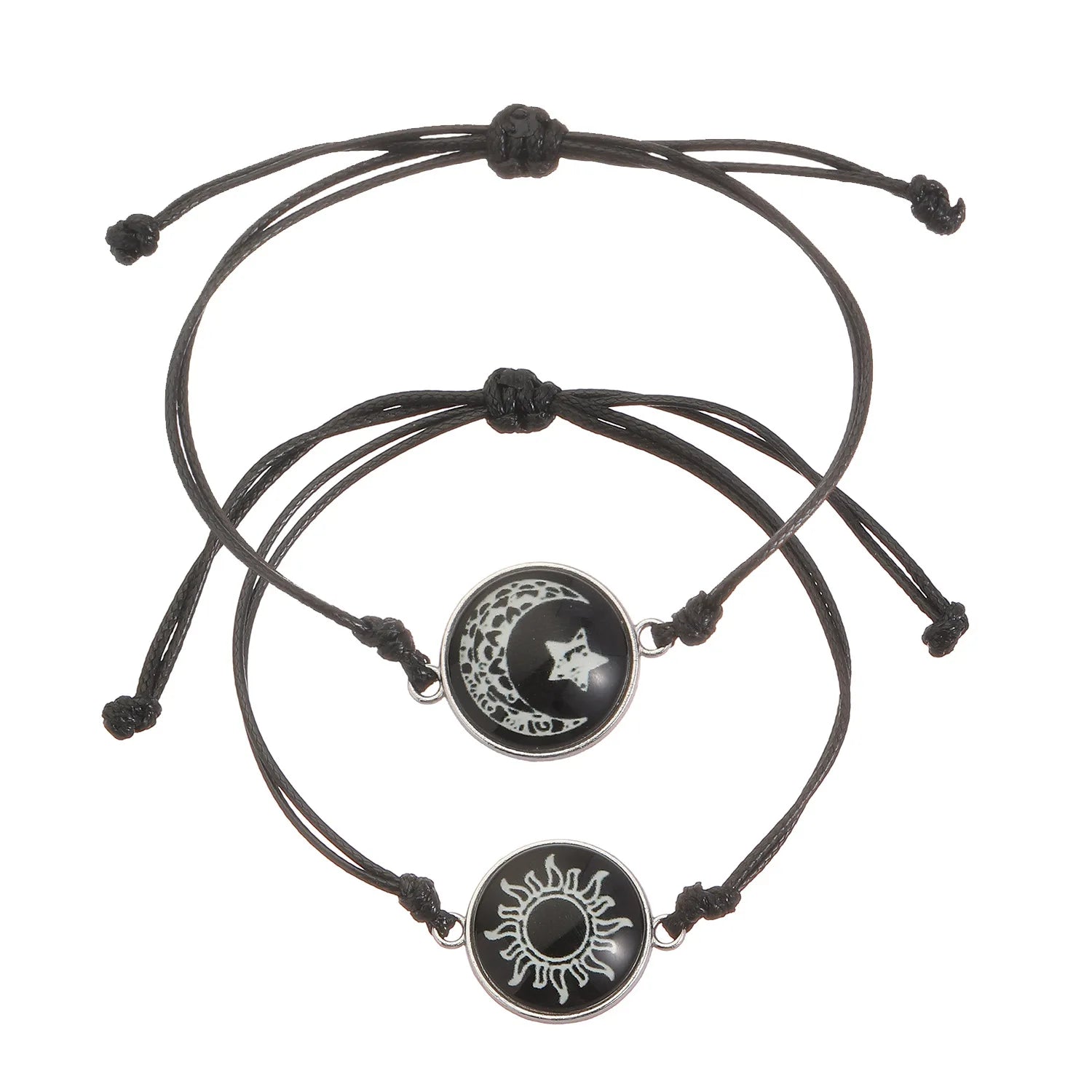 Romantic Luminous Sun Moon Couple Bracelets for Women Men Handmade Braided Rope Matching Bracelet Valentine's Day Jewelry Gifts Beauty World Shop