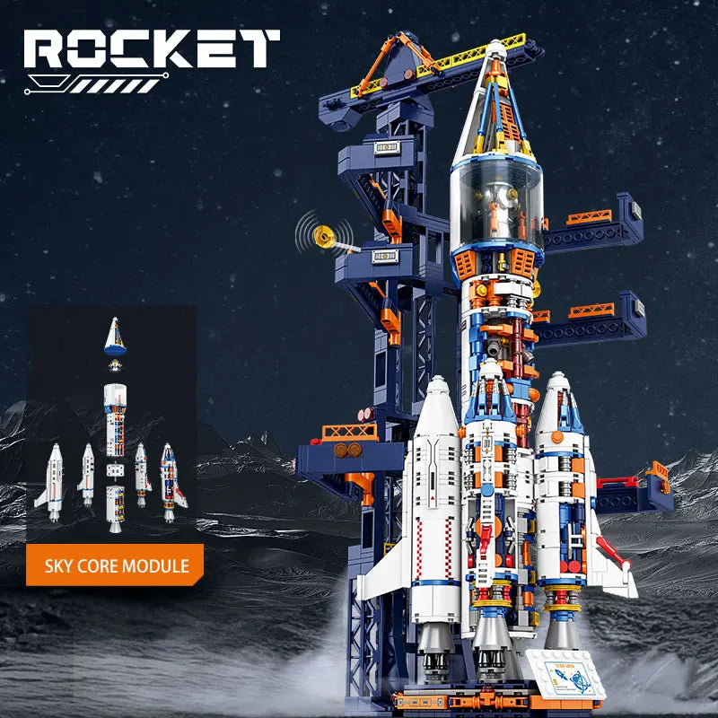 Manned Rocket Model Building Blocks Space Station Construction Toy Rocket Bricks City Architecture Kids STEM Toys Beauty World Shop