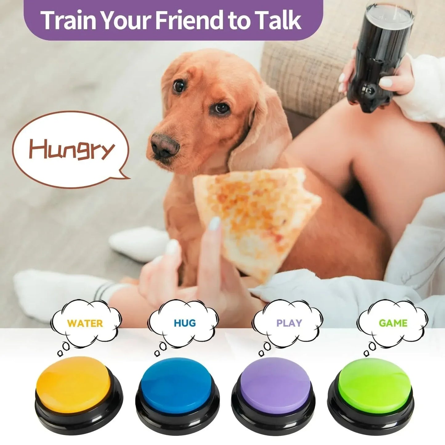 8PCS Dog Communication Buttons Voice Recording Button for Pet Training Buzzer 30 Second Record Playback Funny Gift for Talking Beauty World Shop