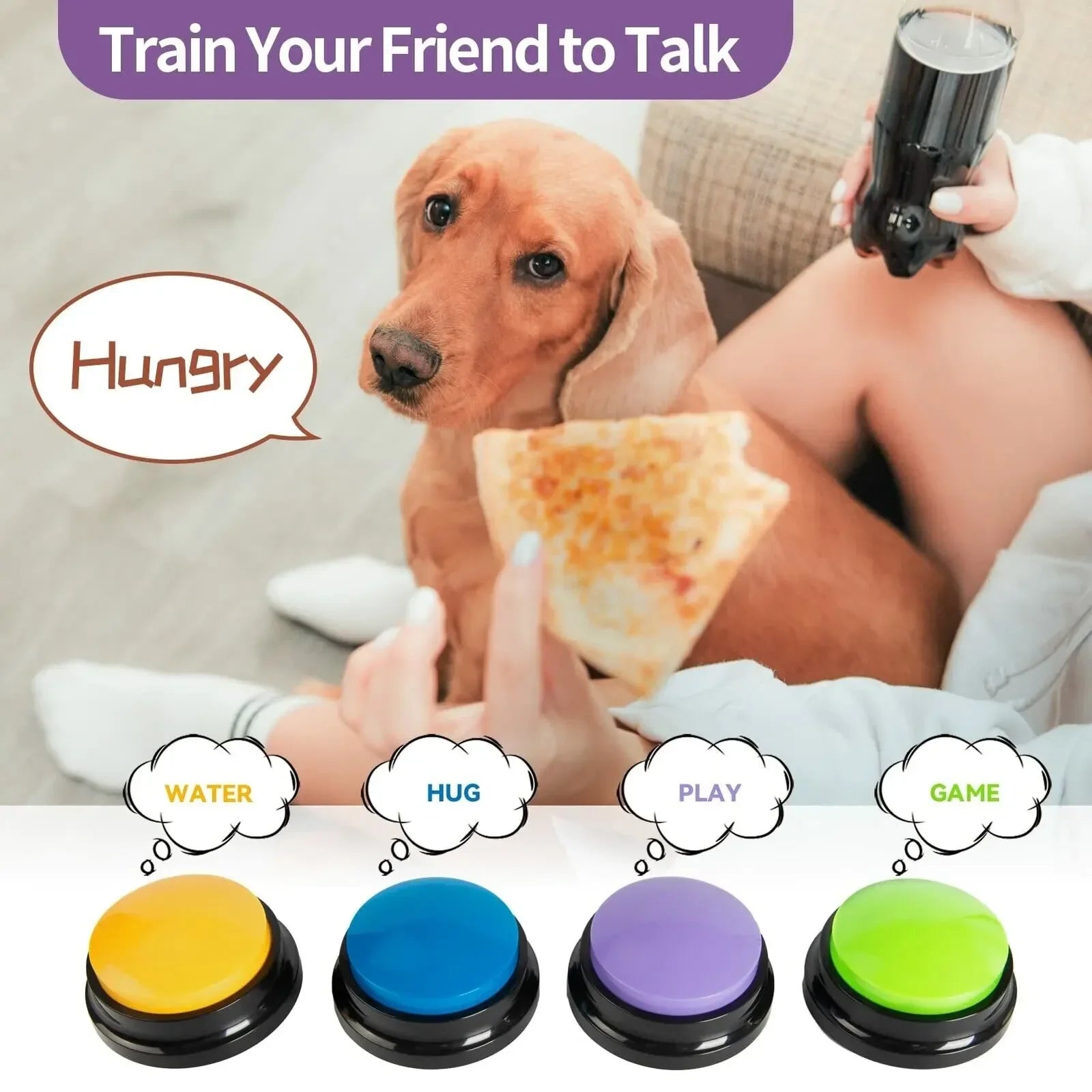 8PCS Dog Communication Buttons Voice Recording Button for Pet Training Buzzer 30 Second Record Playback Funny Gift for Talking Beauty World Shop