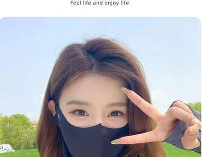 Women Summer UV Protection Neck Scarf Ice Silk Face Mask Cover Outdoor Wrap Cover Sports Cycling Sun Proof Sunscreen Dustproof Beauty World Shop