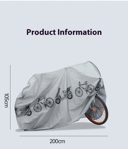 PEVA Material Mountain Bike Cover, Waterproof, Rainproof, Dustproof, Sunshade, Outdoor, Bicycle Accessories, 200*100cm Beauty World Shop