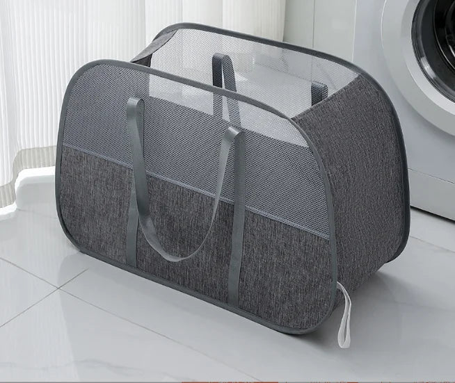 Mesh Pop-up Laundry Basket, Laundry Basket, Foldable Dirty Clothes Storage Basket, Large Capacity Storage Basket Beauty World Shop