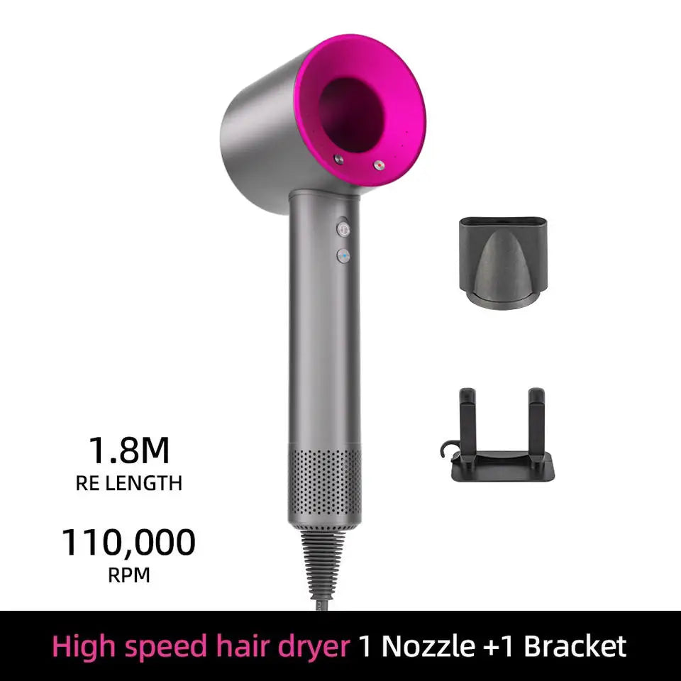 2025 Professional Leafless Hair Dryer Negative Ion Attachment Negative Ion Salon Tool Home Travel Portable Electric Hair Dryer Beauty World Shop
