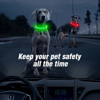 Luminous Dog Collar Light Charge Cat Necklace, Led Fashion Flashing DIY Glowing Safety Collar for Dogs Nighttime Pet Accessorie Beauty World Shop