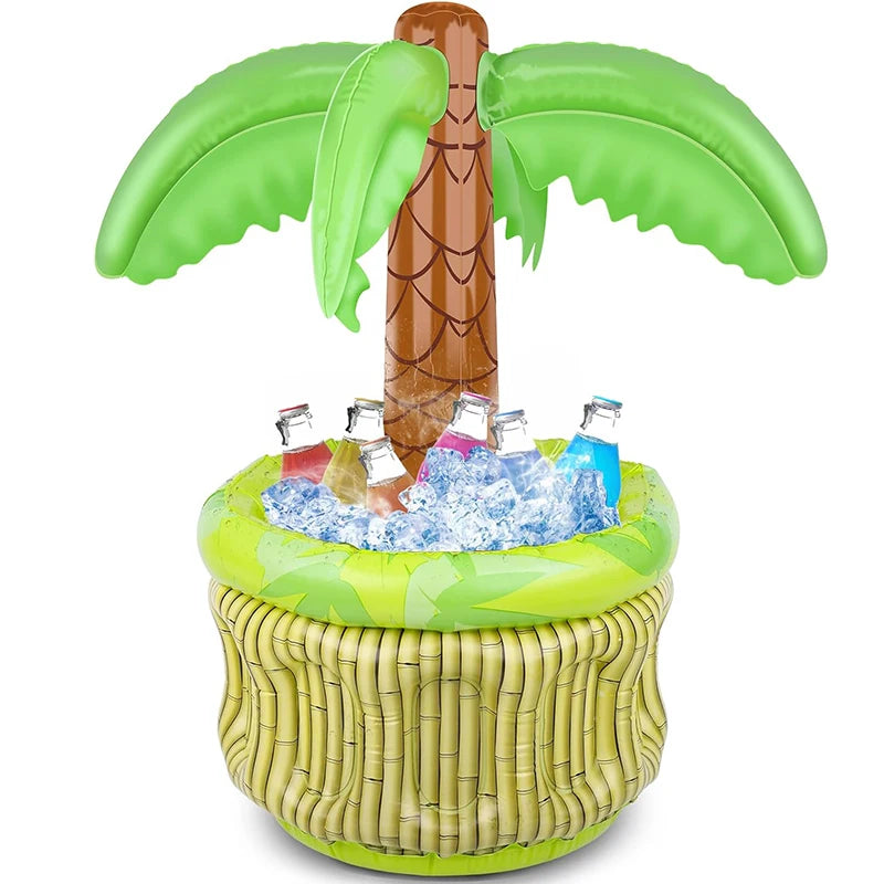 Inflatable Palm Tree Ice Bucket Bear Cooler Drink Holder Hawaiian Birthday Decoration Summer Beach Pool Party Supplies Balloon Beauty World Shop