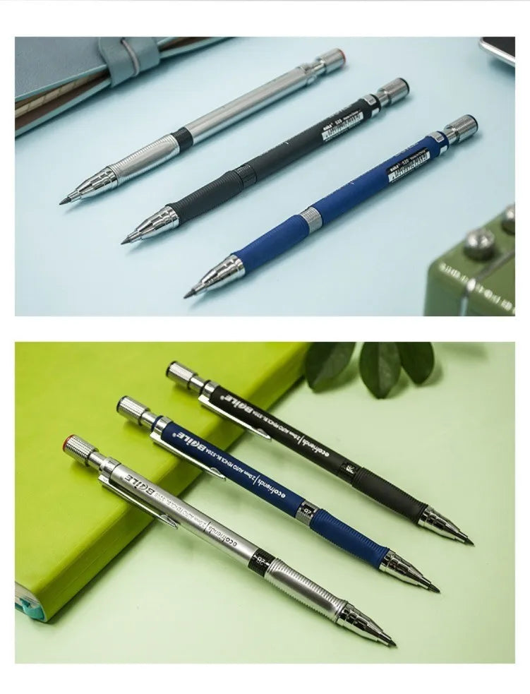 Mechanical Pencil Set 2.0 mm with 2B Black/Colors Lead Refill For Writing Sketching Art Drawing Painting School Automatic Pencil Beauty World Shop