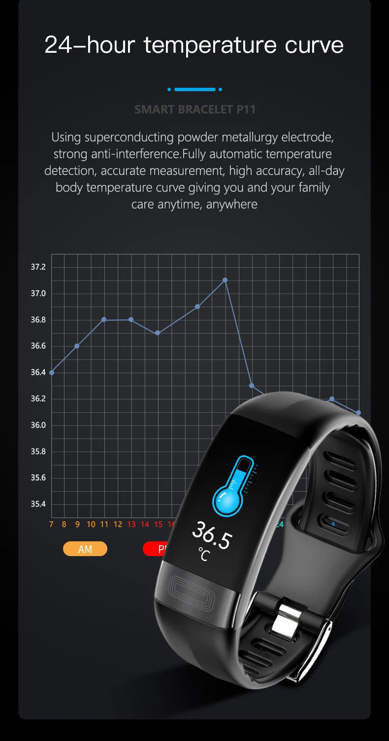 ECG+PPG Smart Wristband Fitness Tracker for Women Men Calorie Blood Pressure Waterproof Sport Smartband Health Smartwatch Beauty World Shop