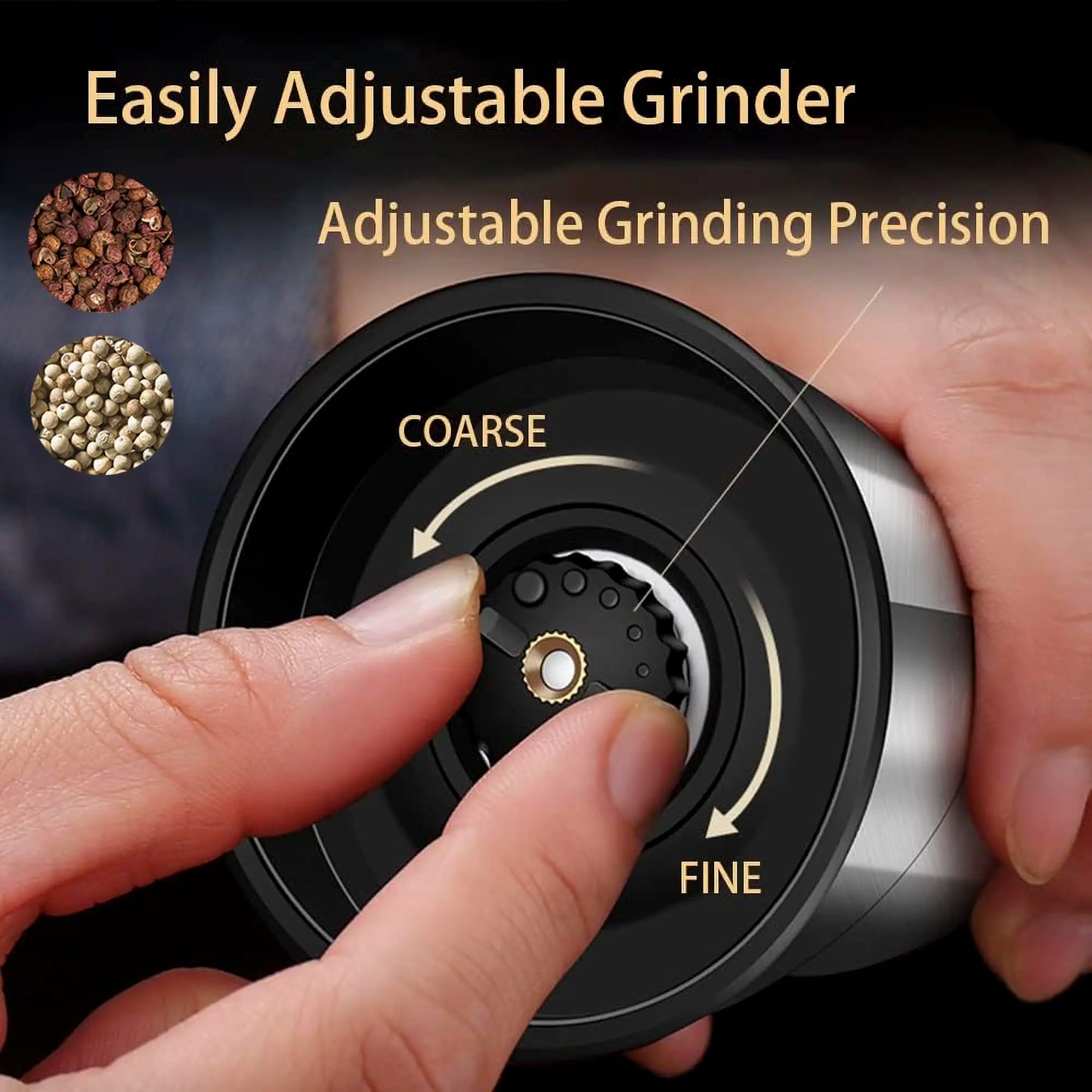 2-in-1 Adjustable Pepper Salt Grinder - Rustproof Stainless Steel Manual Mill with Double Heads & Coarseness Control Beauty Trend Shop