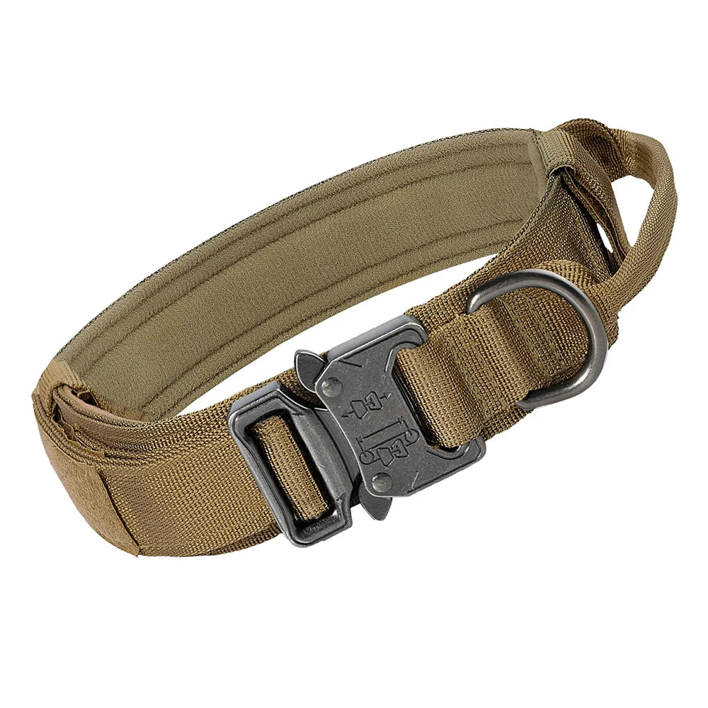 Heavy Duty Tactical Dog Collars with Handle Military Collar with Patch Outdoor Training and Walking for Medium and Large Dogs Beauty World Shop