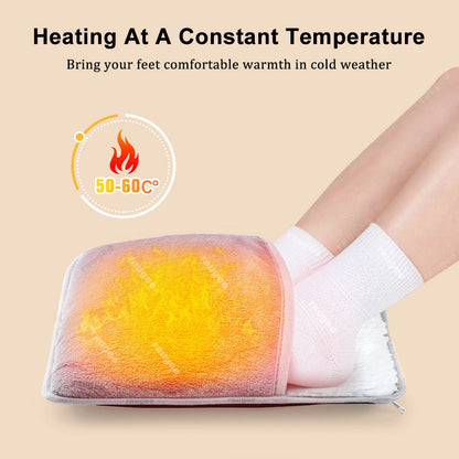Foot Warmer USB Foot Heater Thermal Foot Heating Pad Soft Plush Warm Foot Cover Electric Heating Feet Warmer for Home Bedroom Beauty World Shop