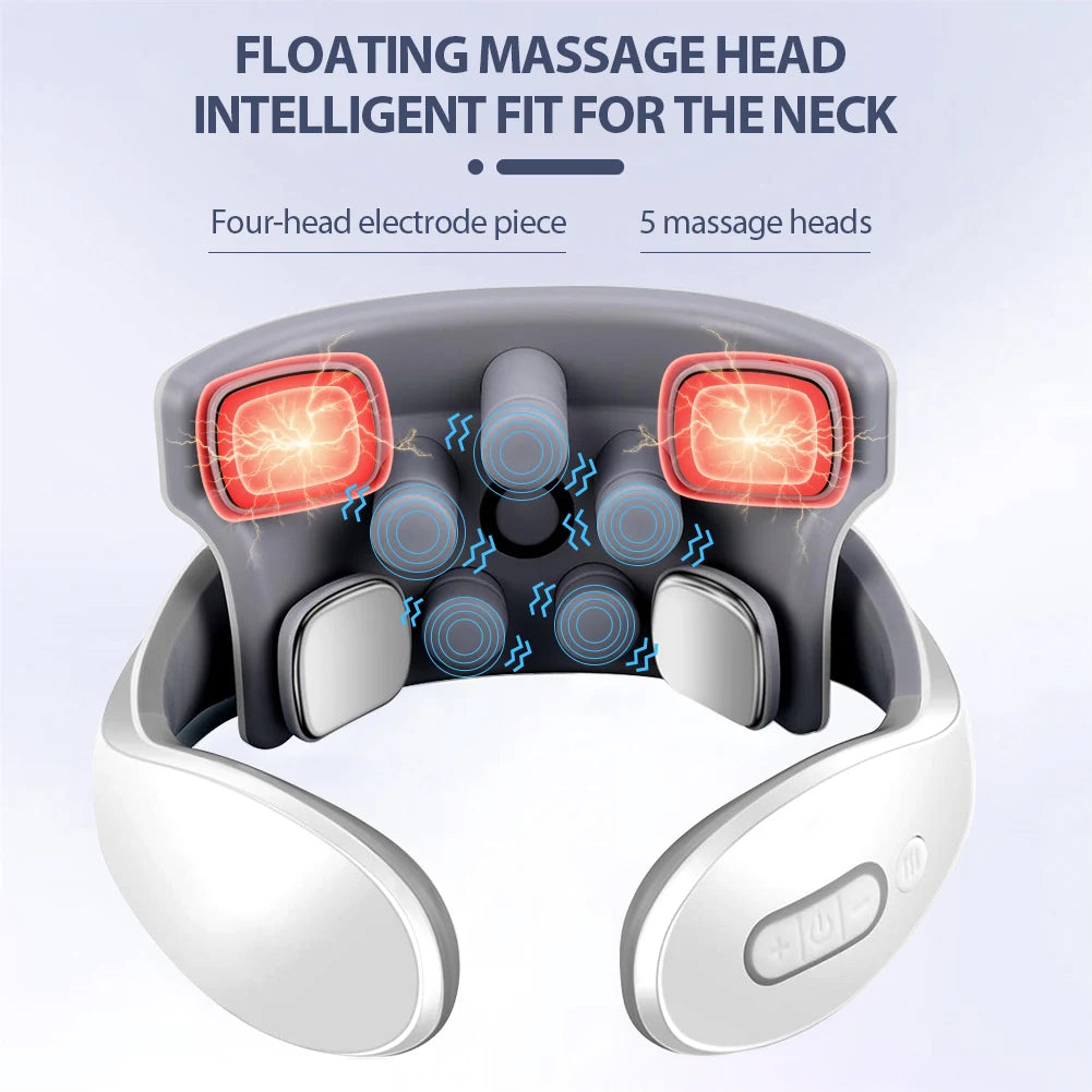 TENS Pulse Back Neck Massage Wireless Smart Sholder Cervical Massager Heating Muscle Punch Beating Health Care Tool