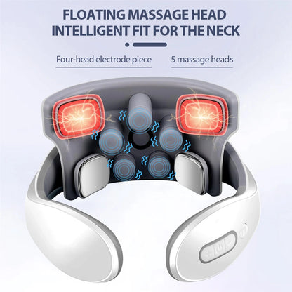 TENS Pulse Back Neck Massage Wireless Smart Sholder Cervical Massager Heating Muscle Punch Beating Health Care Tool